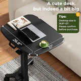 JYLH JOYSEEKER Foldable Mobile Standing Desk, 27"×21" Portable Rolling Laptop Cart with 90° Tiltable Board, Height Adjustable Mobile Desk Workstation with Wheels, Folding Table for Home Office, Black JYLH JOYSEEKER