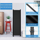 MAYOLIAH 6 Panel Room Dividers Folding Privacy Screen, 10ft Wide 6ft Tall Partition Office Walls Separator with Small Base, Black MAYOLIAH