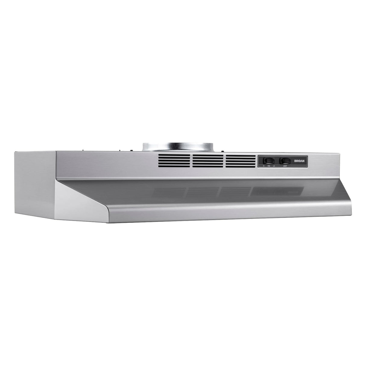 Broan-NuTone F4030SF Inch Fingerprint Resistant, 30", Stainless Finish with PrintGuard Convertible Under-Cabinet Range Hood 230 Max Blower CFM Broan-NuTone