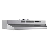 Broan-NuTone F4030SF Inch Fingerprint Resistant, 30", Stainless Finish with PrintGuard Convertible Under-Cabinet Range Hood 230 Max Blower CFM Broan-NuTone