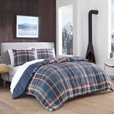Eddie Bauer - Queen Comforter Set, Reversible Down Alt Bedding with Matching Shams, Home Decor for Colder Months (Shasta Lake Navy, Queen) Eddie Bauer