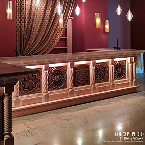 Ekena Millwork COL05X05X35KERW Kent Raised Panel Cabinet Column (Top Block: 6", Bottom Block: 7"), 5"W x 5"D x 35 1/2"H, Rubberwood Ekena Millwork