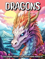 Dragons: Coloring Book for Teen and Adults: Epic Fantasy Dragon Pages | Stress Relief and Relaxation Activity Book WoodArtSupply