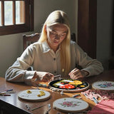 57lilina Embroidery Kit for Beginners, Pack of 3 with Hoops, Threads, Needles - Starter Cross Stitch Supplies for Adults, Gift for Relaxation Craft Lovers, Mushroom Theme