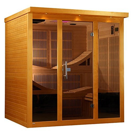 Golden Designs "Monaco" 6-person Near Zero EMF Far Infrared Sauna Canadian Hemlock DYNAMIC SAUNAS
