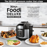Ninja FD401 LP3 Foodi 12-in-1 Deluxe XL 8 qt. Pressure Cooker & Air Fryer that Steams, Slow Cooks, Sears, Sautés, Dehydrates & More, with 5 qt. Crisper Basket, Reversible Rack & Recipe Book, Silver Ninja