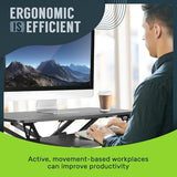 TechOrbits Standing Desk Converter - 32 Inch Adjustable Sit to Stand Up Workstation, Particle Board, Dual Monitor Desktop Riser with Keyboard Tray, for Home Office Laptop, Black 32" TechOrbits