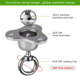 SELEWARE Punching Bag Hanger, Stainless Steel Heavy Bag Hanger with Carabiner, Heavy Duty 360° Rotation Wall Ceiling Mount Hook for Boxing Bags, Hammocks, Gym Swings, Yoga Swings, 1000LB Capacity SELEWARE