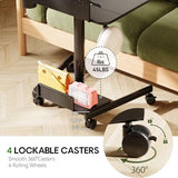 JOY worker Mobile Standing Desk with 60° Tiltable Desktop, 28" Height Adjustable Rolling Desk, DIY Pegboard & Storage Base, Portable Laptop Desk with 4 Lockable Wheels for Home Office, Black JOY worker