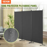 VEVOR Room Divider, 3 Panel Room Dividers and Folding Privacy Screens, Fabric Partition Room Dividers for Office, Bedroom, Dining Room, Study, Freestanding, Gray VEVOR