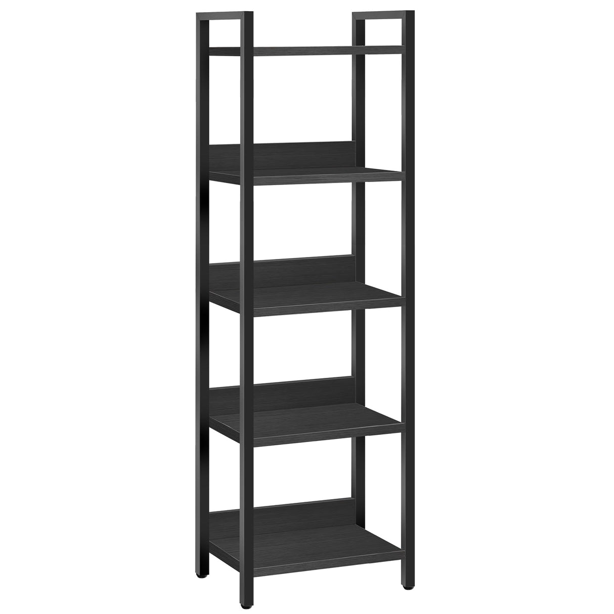 MAHANCRIS 5-Tier Bookshelf, Bookcase, Shelves Organizer for Small Spaces, Storage Shelf Organizer, for Living Room, Bedroom, Study, Balcony, Black BKHB5501 MAHANCRIS