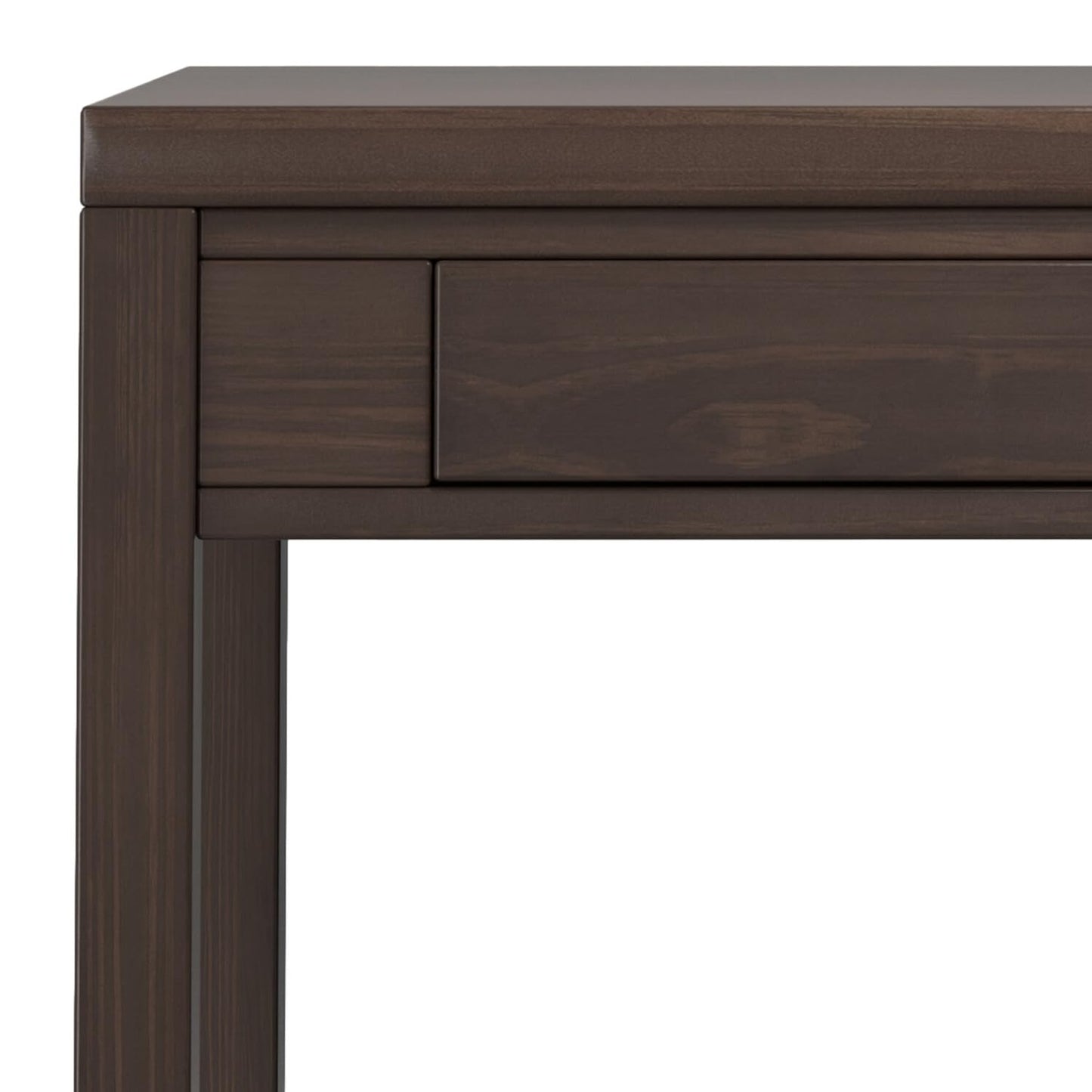 SIMPLIHOME Hollander SOLID WOOD Contemporary 38 inch Wide Small Desk in Warm Walnut Brown for The Office Desk, Writing Table, Workstation and Study Table - WoodArtSupply