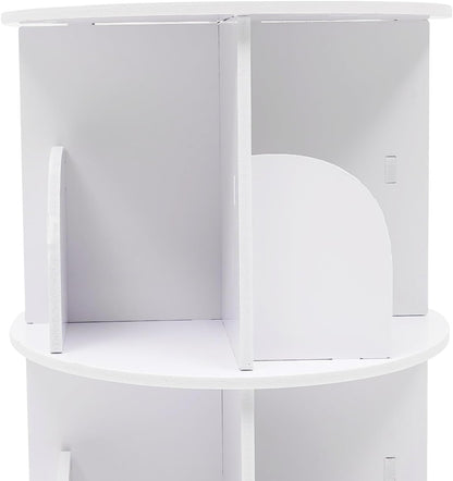 2-Tier Rotating Bookshelf Tower, Corner Bookcase Spinning Bookshelf, 360 ° Revolving Bookcase Book Storage Organizer Rack, Floor Standing Bookcases Display Shelf,Used for Bedroom,Living Room (2 Tier)