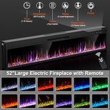 Spurgehom 58" Fireplace TV Stand for TVs Up to 65" with 52" Electric Fireplace,White Entertainment Center,Led Light TV Consoles for Living Room,Farmhouse Media Console Table Spurgehom