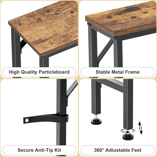 Vantimo 47.2" Console Table, Narrow Entryway Table, Skinny Sofa Table, Behind Couch Table, Long Skinny Table, DisplayTable for Entryway, Living Room, Foyer, Corridor, Office, Rustic Brown Vantimo