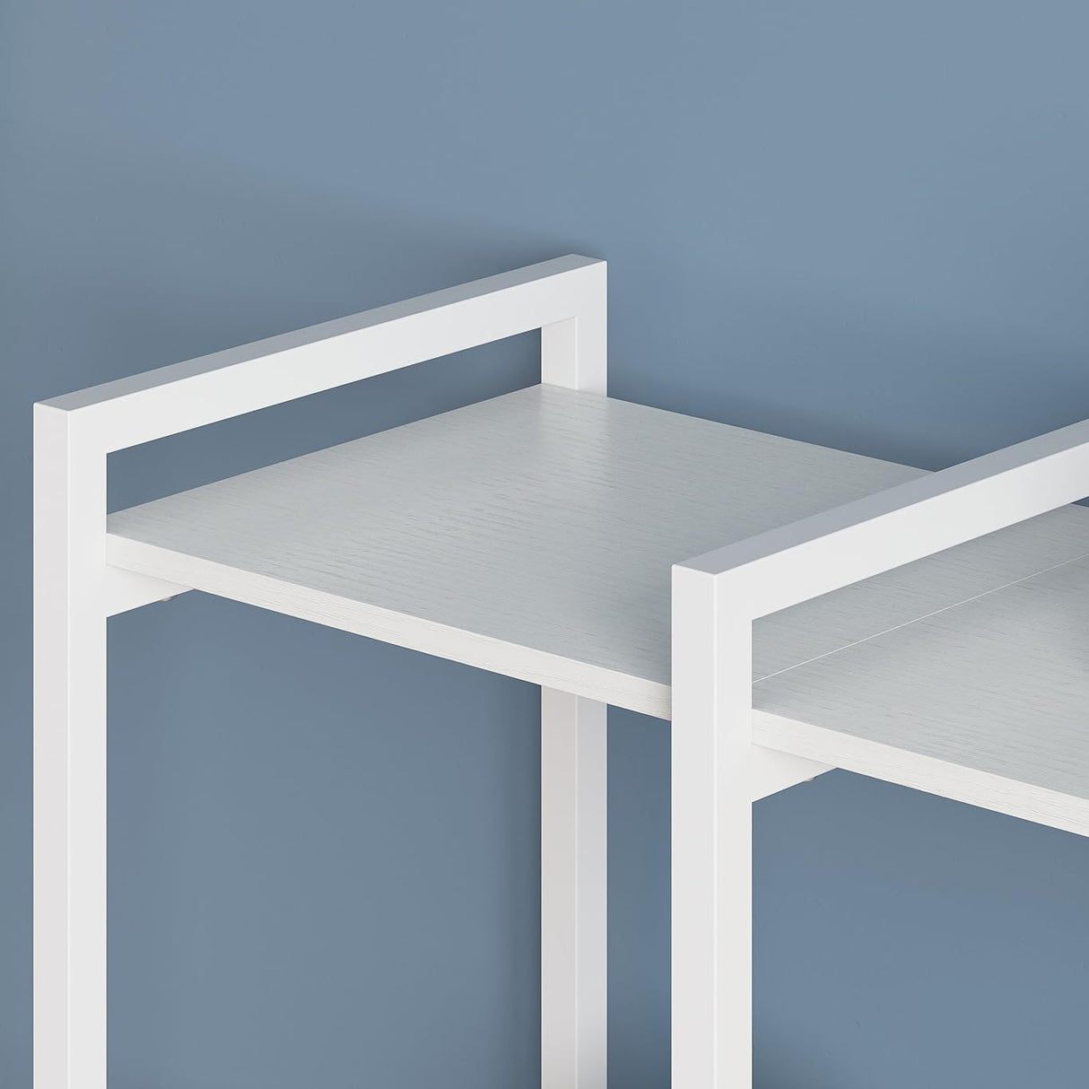 Tohomeor Bookshelf 5 Tier Deformable Corner Bookcase Free Standing Modern Industrial Book Storage Display Book Shelf for Bedroom Living Room Study Room Office (White) Tohomeor