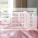 P Pothuiny 5 Pieces Satin Duvet Cover Full/Queen Size Set, Luxury Silky Like Blush Pink Duvet Cover Bedding Set with Zipper Closure, 1 Duvet Cover + 4 Pillow Cases (No Comforter) P Pothuiny