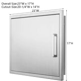 Outdoor Kitchen Doors- 30" W x 21" H - Stainless Steel BBQ Double Access Door,Flush Mount for Outdoor Kitchen and BBQ Island yuxiangBBQ