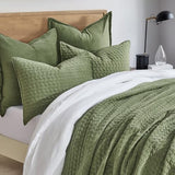 EVERGRACE Luxury Velvet Quilt Set Queen Size 3 Piece, Soft Cross-Stitch Velvet Comforter Set with Pillow Shams, Lightweight Coverlet Bedspread Bedding Set for All Seasons, Loden Green EVERGRACEHOME