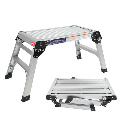 Pro-Lift Work Platform Aluminum Step– 35.6"x15.55"x15.74" Ladder Portable Work Bench Aluminum Folding Step Stool with Non Skid Platform Step with Max 400 lbs Capacity, for Washing Vehicles, Cleaning. Pro-LifT