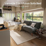 LINSY HOME Futon Sofa Bed, 70" Chenille Futon Couch with Adjustable Backrest Armrest, 3 in 1 Convertible Comfy Loveseat Sleeper Sofa Bed for Small Spaces Dorm Room Apartment Home Office, Dark Grey LINSY HOME