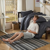 Litanika Twin XL Comforter Set Black White Grey - 2 Pieces Gray Twin Extra Long Size Lightweight Bedding Set, All Season Down Alternative Comforter Litanika