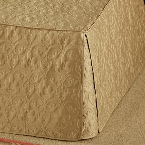 Cambridge Classic Luxury Bedding | Golden Bronze Solid Color Polyester Satin | Elaborate Damask Quilting | 2 Piece Bed Set Includes Twin Bedspread and Standard Pillow Sham | Also Fits Twin XL Beds Touch of Class