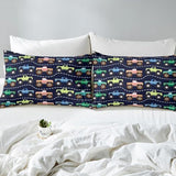 Feelyou 3D Truck Sheet Set Boys Cars Bed Sheets for Kids Girls Teens Freestyle Truck Decor Bed Set Blue Sheets with 2 Pillowcases 4Pcs Bedding Full Feelyou