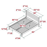 Walker Edison Ayla Boho Slatted Headboard Queen Bedframe, Queen Size, Natural Pine Walker Edison