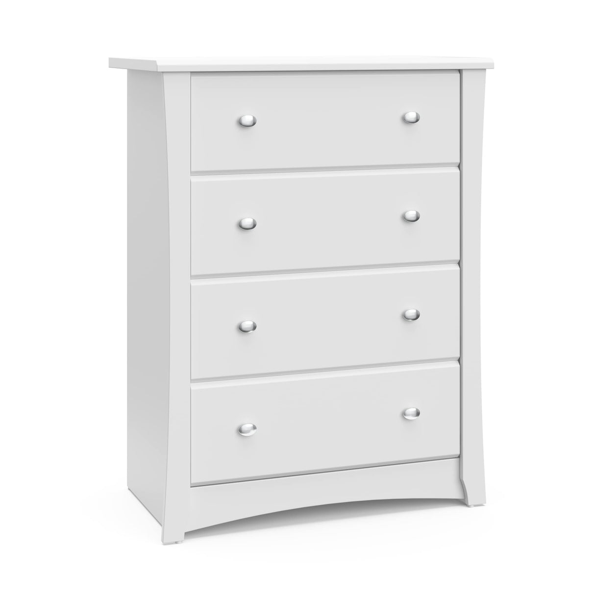 Storkcraft Crescent 4 Drawer Chest (White) – GREENGUARD Gold Certified, Dresser For Nursery, 4 Drawer Dresser, Kids Dresser, Nursery Dresser Drawer Organizer, Chest of Drawers Storkcraft