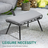 YITAHOME Egg Chair with Ottoman Outdoor Egg Lounge Chair with Cushion Wicker Chair PE Rattan Chair Footrest Included for Patio, Garden, Backyard, Porch, Gray