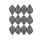 3D Leafs 12Pcs/Set 16.53"x10.24" Felt Fiber Surface High Density Polyester Board Room Hanging Screen Divider Home Panel DIY Home Decor (Black) OSHIYINN