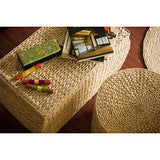 Oriental Furniture Rush Grass Storage Box - Natural Red Lantern