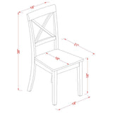 East West Furniture DLBO3-WHI-W 3 Piece Dining Room Table Set Contains a Round Kitchen Table with Dropleaf and 2 Dining Chairs, 42x42 Inch, Linen White East West Furniture