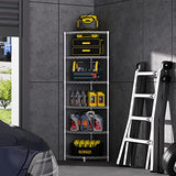 6-Tier NSF Metal Corner Shelf Wire Shelving Unit - 420lbs Capacity, Adjustable, with leveling feet & Shelf Liners - Ideal for Garage, Kitchen, and More - 18" L x 18" D x 72" H - Fan-Shape - White pouseayar