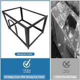 Luyitton Dog House Outdoor 34.3" L Chew Proof Dog Kennel for Small Medium Dogs with Strong Metal Chew Proof Frame Raised Design luyitton