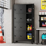 erosoei Metal Lockers for Employees, 12 Doors Metal Storage Locker with Card Slot and Ventilation Holes, Steel Employee lockers for Home Office School Gym Garage, Requires Installation erosoei