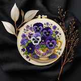 JOZYSH Flower Embroidery Kit for Beginners with Stitch Video, Flower Cross Stitch Kits for Adults, Starter, Hand Craft Lover Practice with Floral Stamped Pattern, 1 Hoops, 8 Needles, Scissors, Tools
