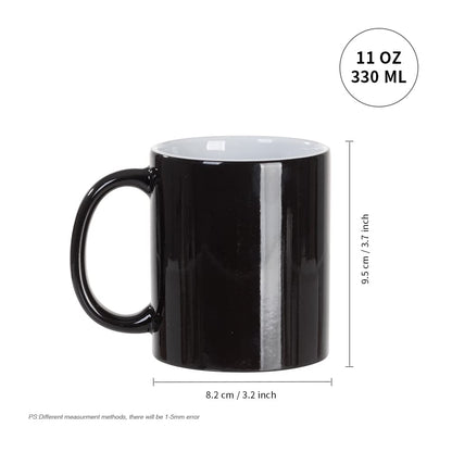 PYD Life 8 Pack Sublimation Mugs Blanks 11 OZ Color Changing Magic Mugs Glossy Black Coffee Mugs Ceramic Photo Cups Bulk for Cricut Mug Press Print