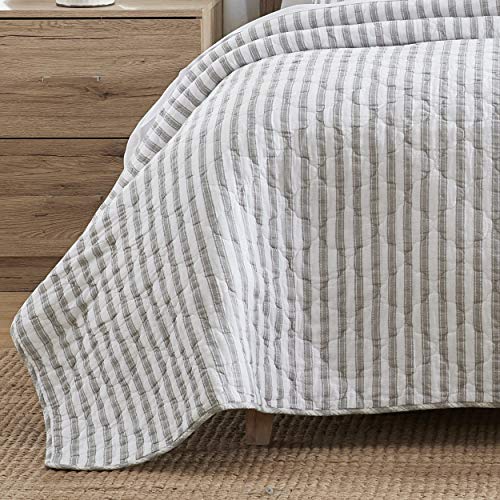 Stone Cottage - Full/Queen Quilt Set, Reversible Cotton Bedding with Matching Shams, Ideal Bedding Set (Willow Way Grey, Full/Queen) Stone Cottage