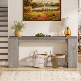 Tribesigns 70.9-Inch Extra Long Console Table, Farmhouse Wood Sofa Table Behind Couch, Narrow Entryway Accent Table for Living Room, Hallway, Entrance, Foyer, Grey Tribesigns