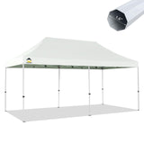 CROWN SHADES 10x20 Pop Up Canopy Tent - Commercial Canopy Tent with 400D Strength Oxford Fabric,Hexagonal Leg,4 Upgraded Weights - Great for Trade Shows,Events,Parties & Commercial Use, White CROWN SHADES