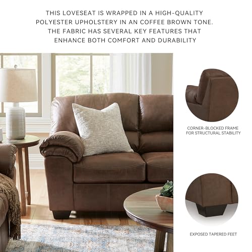 Signature Design by Ashley Bladen Faux Leather Loveseat, Brown Signature Design by Ashley