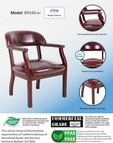 Boss Captain’s Chair In Burgundy Vinyl Boss Office Products