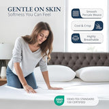 LANE LINEN Twin Fitted Sheets, 100% Organic Cotton 2-Piece Set (1 Fitted Sheet, 1 Pillowcase), Percale Weave, Bottom Sheet, Soft, Breathable, Fits Mattress Upto 15' Deep - White (No Flat Sheet) LANE LINEN