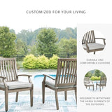 Signature Design by Ashley Rainier Ranch Contemporary Rust Resistant Aluminum High Back Outdoor Arm Chair with Loose Seat Cushion, Set of 2, Light Brown & Beige Signature Design by Ashley