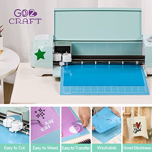 GO2CRAFT All-in-One Accessories Bundle, 90Pcs Ultimate Tools and Accessories with Vinyl, Weeding Tools, Transfer Tape, Crafting Starter Kit GO2CRAFT
