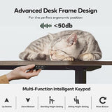 FEZIBO Height Adjustable Electric Standing Desk, 63 x 24 Inches Stand up Table, Sit Stand Home Office Desk with Splice Board, Rusticbrown FEZIBO