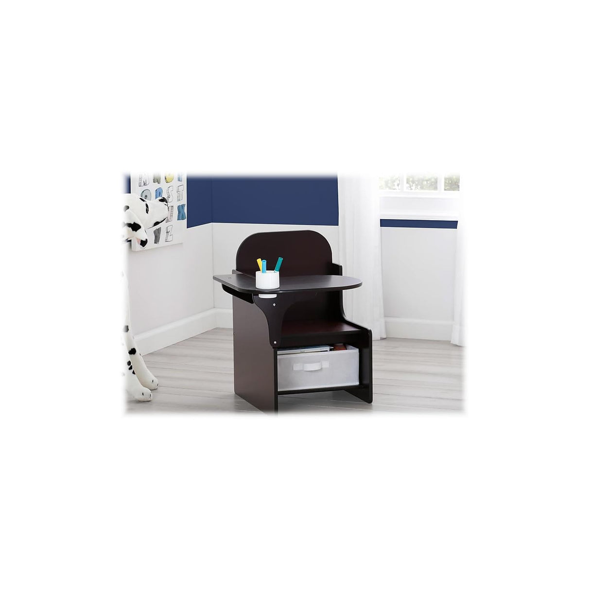 Delta Children MySize Chair Desk With Storage Bin, Dark Chocolate Delta Children