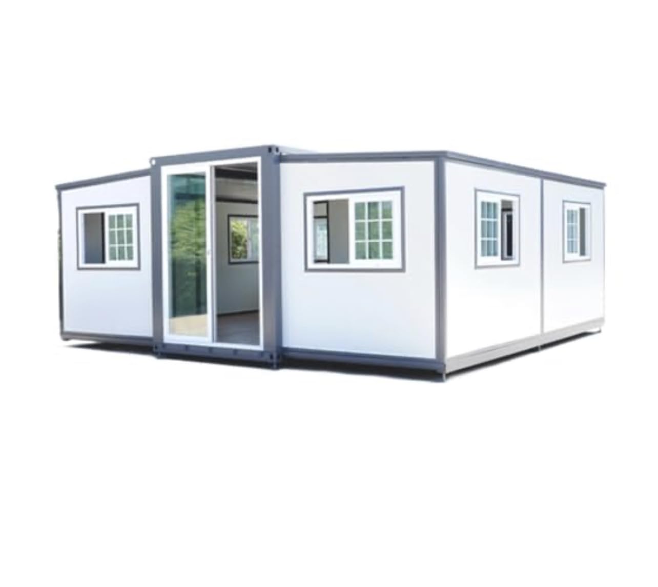 HUGHEARTS Portable Prefabricated Tiny Home 40x20ft, Mobile Expandable Plastic Prefab House for Hotel, Booth, Office, Guard House, Shop, Villa, Warehouse, Workshop (with Restroom) - WoodArtSupply